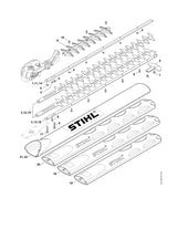 STIHL 0000-792-9602 Mesbeschermer 700 mm / 28" positie 20 technische tekening