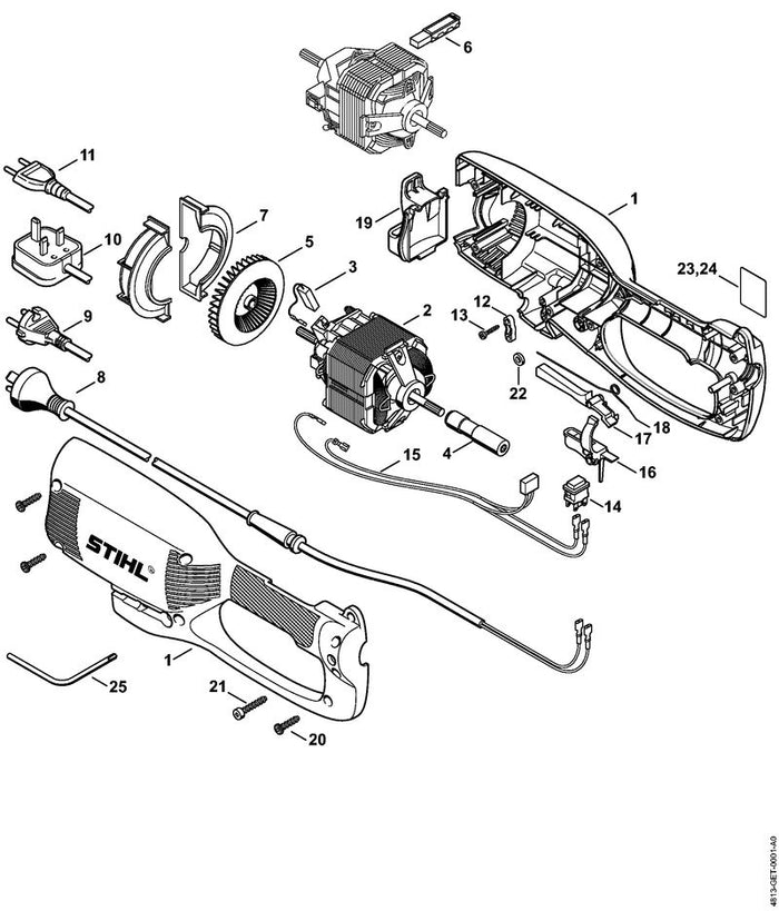 STIHL 4810-710-7600 adapter positie 4 technische tekening