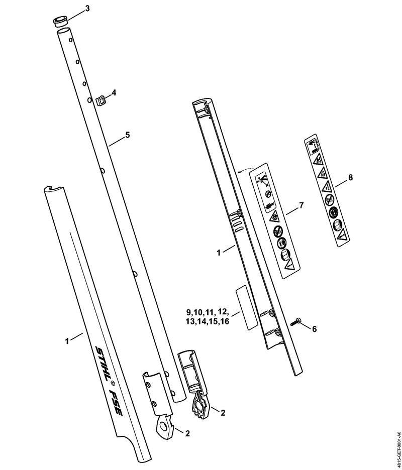 STIHL 6421-716-7300 leistuk positie 4 technische tekening