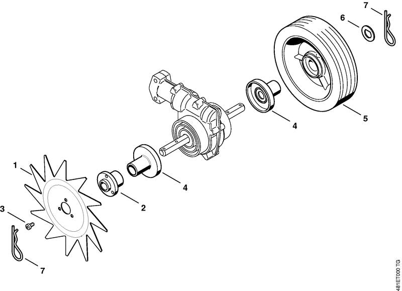 STIHL 4601-712-1000 Wiel positie 5 technische tekening