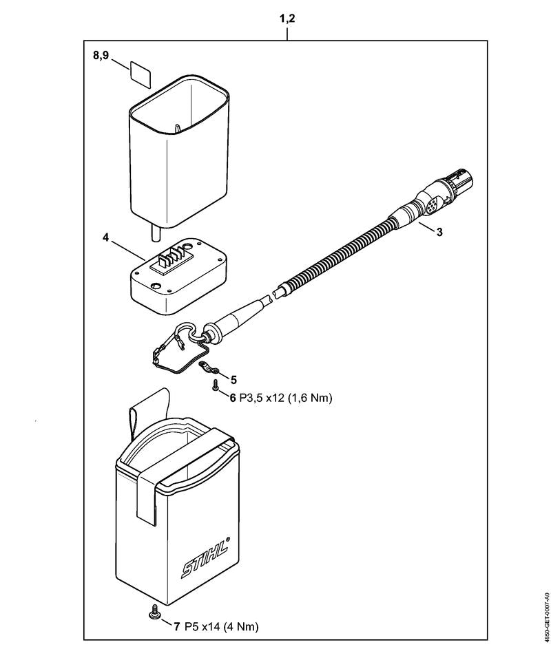 STIHL 4850-430-8000 Elektronisch moduul positie 4 technische tekening