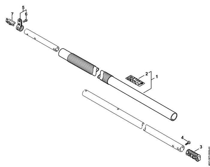 STIHL 4857-710-7111 Steel Ø 25,4 mm positie 1 technische tekening