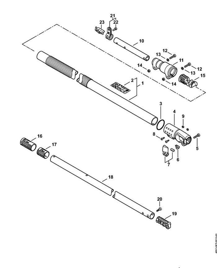 STIHL 4857-711-0300 Pijp positie 18 technische tekening