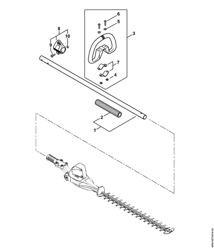 STIHL 4859-710-7102 Steel Ø 25,4 mm positie 1 technische tekening