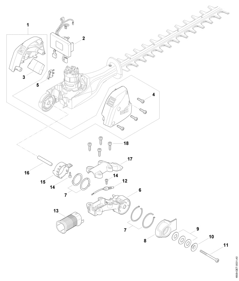 STIHL 4859-793-4600 Deksel positie 8 technische tekening