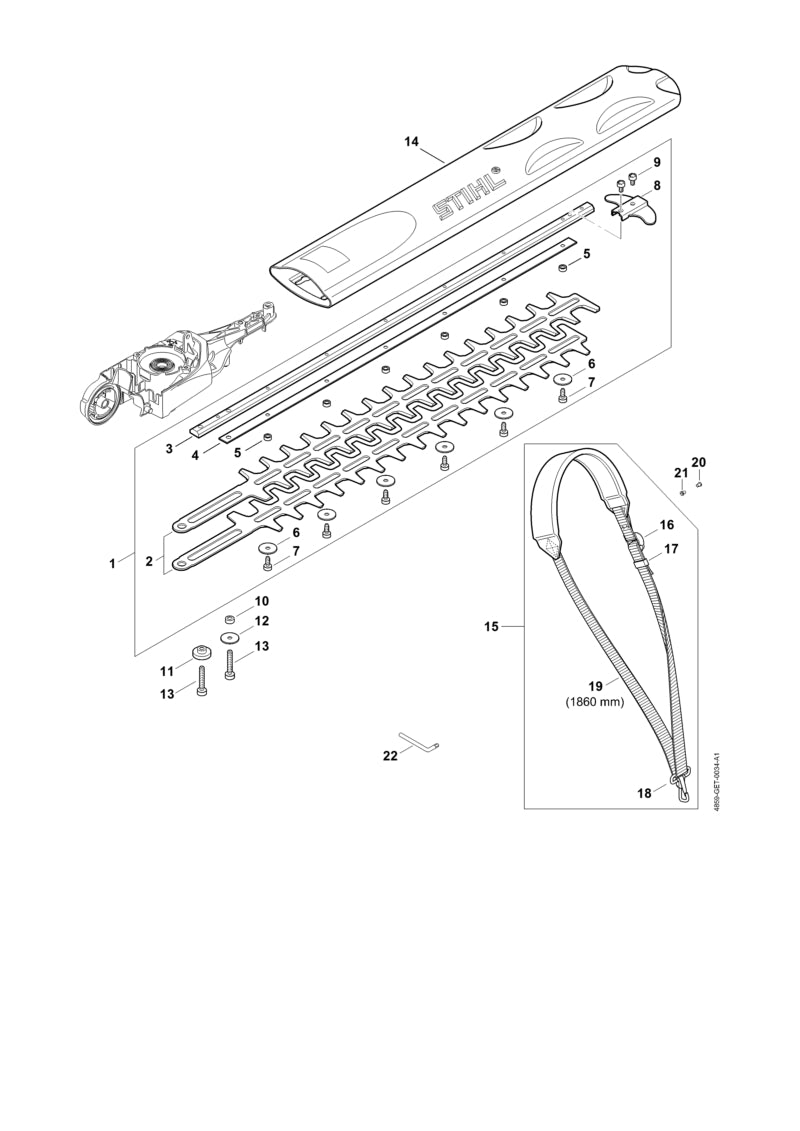 STIHL 0812-370-1004 Schroevendraaier T27x15x75 positie 22 technische tekening