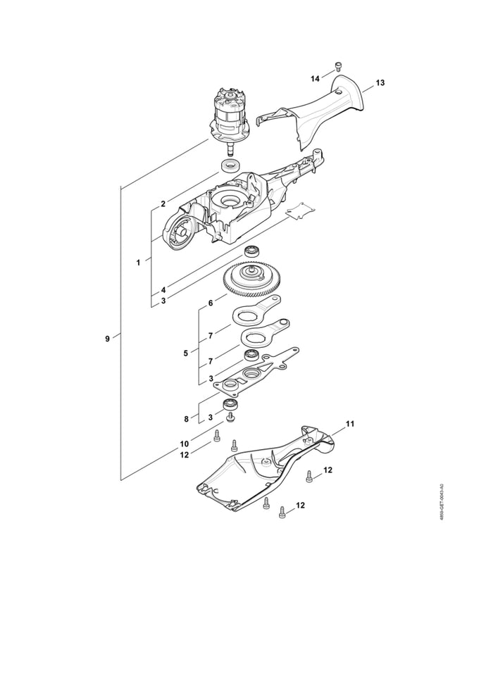 STIHL 4859-641-0400 Deksel aandrijving positie 11 technische tekening
