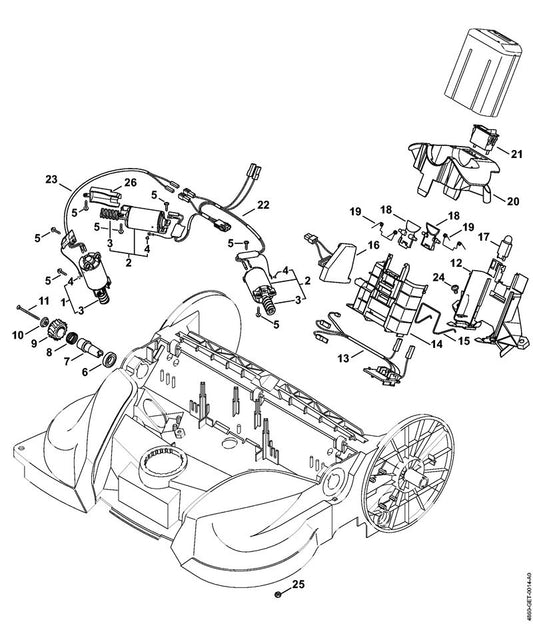 STIHL 4860-430-0500 Schakelaar positie 21 technische tekening
