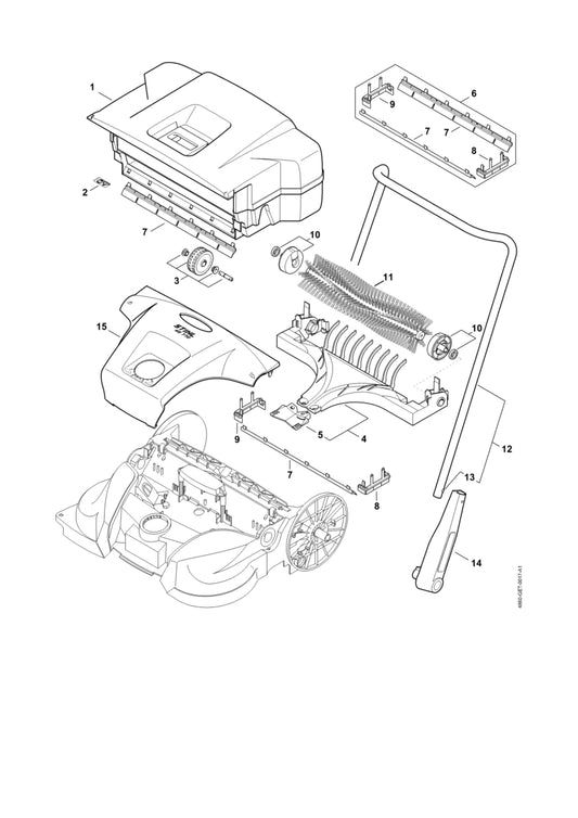 STIHL 4860-730-0500 Kap positie 15 technische tekening