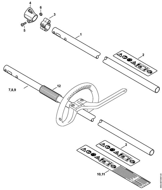 STIHL 4863-710-7100 Steel Ø 25,4 mm positie 1 technische tekening