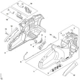 STIHL 1250-790-0600 Handgreepkom positie 12 technische tekening