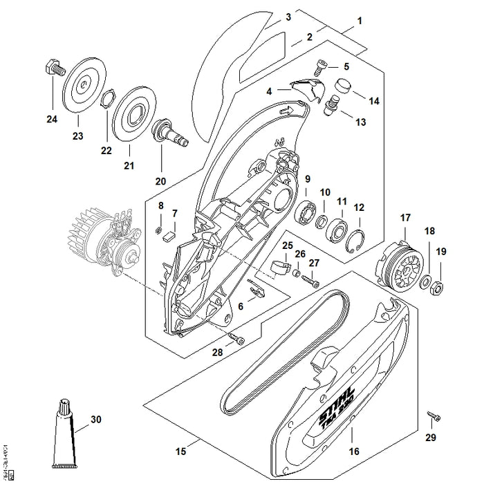 STIHL 9211-260-1340 Zeskantmoer M10x1 positie 19 technische tekening