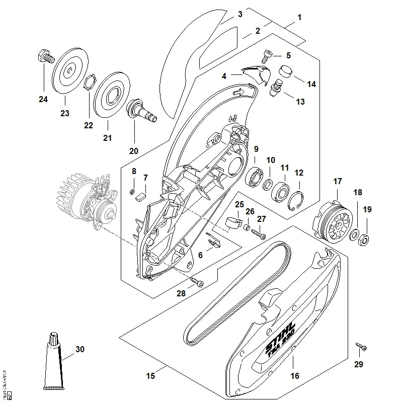 STIHL 4864-708-3000 Drukring positie 21 technische tekening