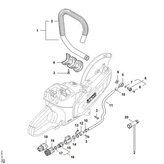 STIHL 0000-670-1700 Koppelingsmof positie 18 technische tekening