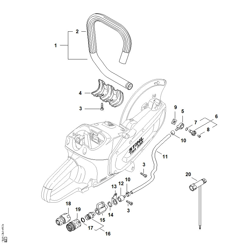 STIHL 4864-692-0500 Houder positie 13 technische tekening