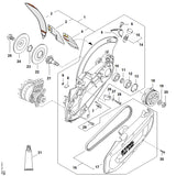 STIHL 4864-690-0901 Geribde riem 3PJ541LB Elast positie 16 technische tekening