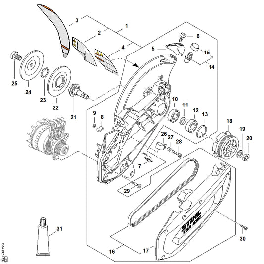 STIHL 4864-764-8504 riempoelie positie 18 technische tekening