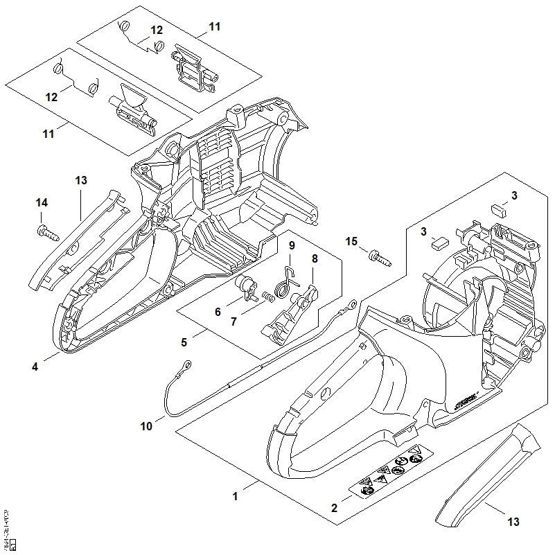 STIHL 4864-007-3800 Set bedieningselementen positie 5 technische tekening