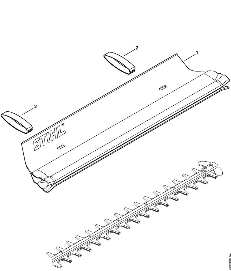 STIHL HA027480400 Klem positie 2 technische tekening