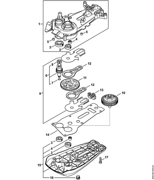 STIHL 4869-160-2100 Slipkoppeling R positie 10 technische tekening