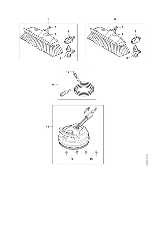 STIHL 4910-500-6300 Sproeier positie 7 technische tekening