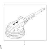 STIHL 4910-500-5910 Roterende wasborstel positie 1 technische tekening