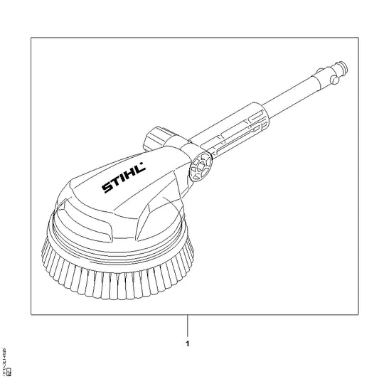 STIHL 4910-500-5910 Roterende wasborstel positie 1 technische tekening