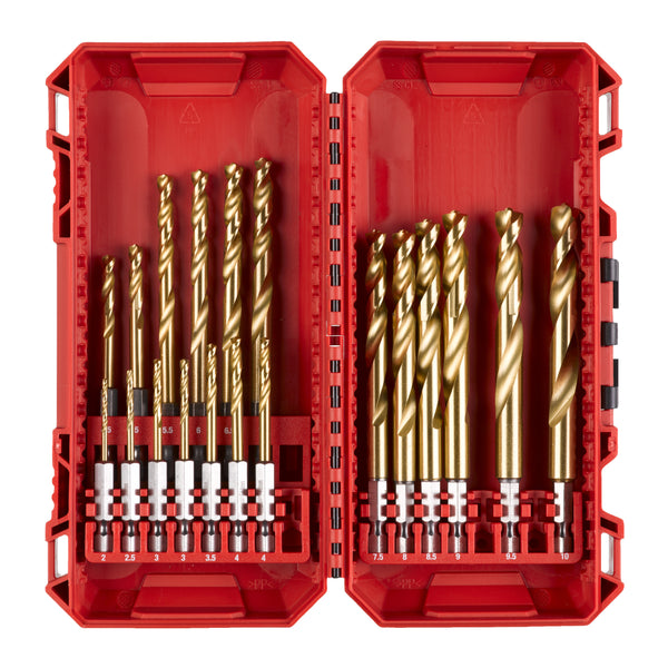 Milwaukee Shockwave HSS-G Tin Red Hex Metaalborenset - 19 stuks