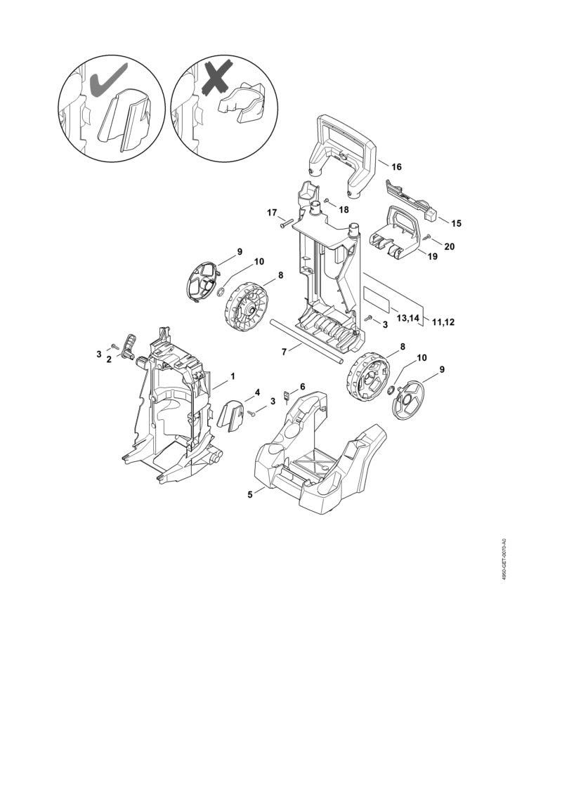 STIHL 4950-790-5106 Afdekkap positie 11 technische tekening