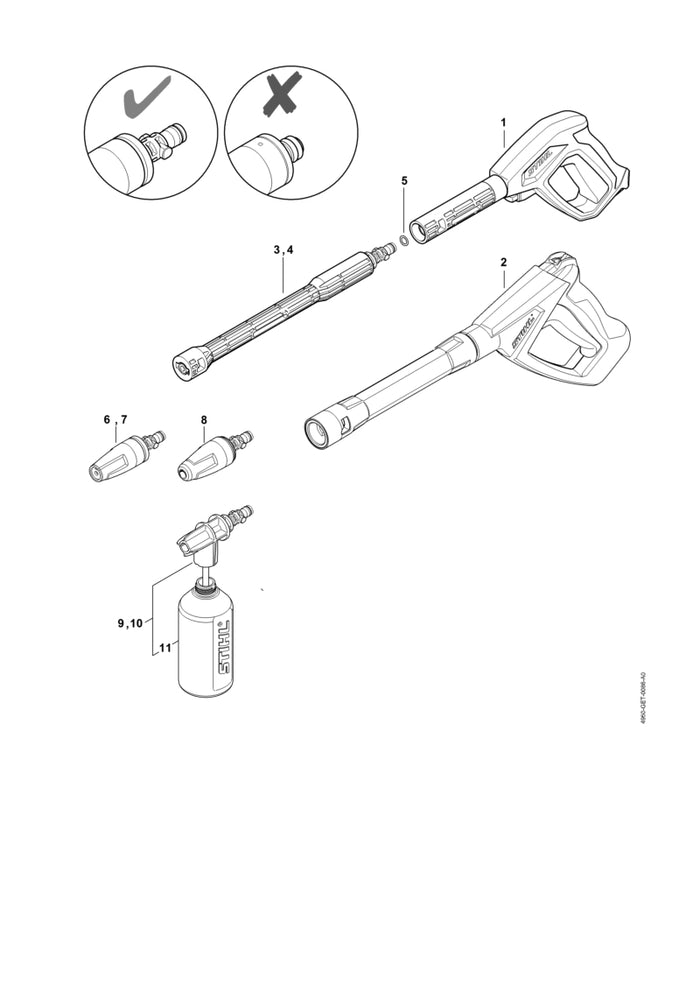 STIHL RE025000900 Spuitlans positie 3 technische tekening