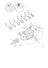 STIHL 4950-600-0222 Elektromotor positie 1 technische tekening