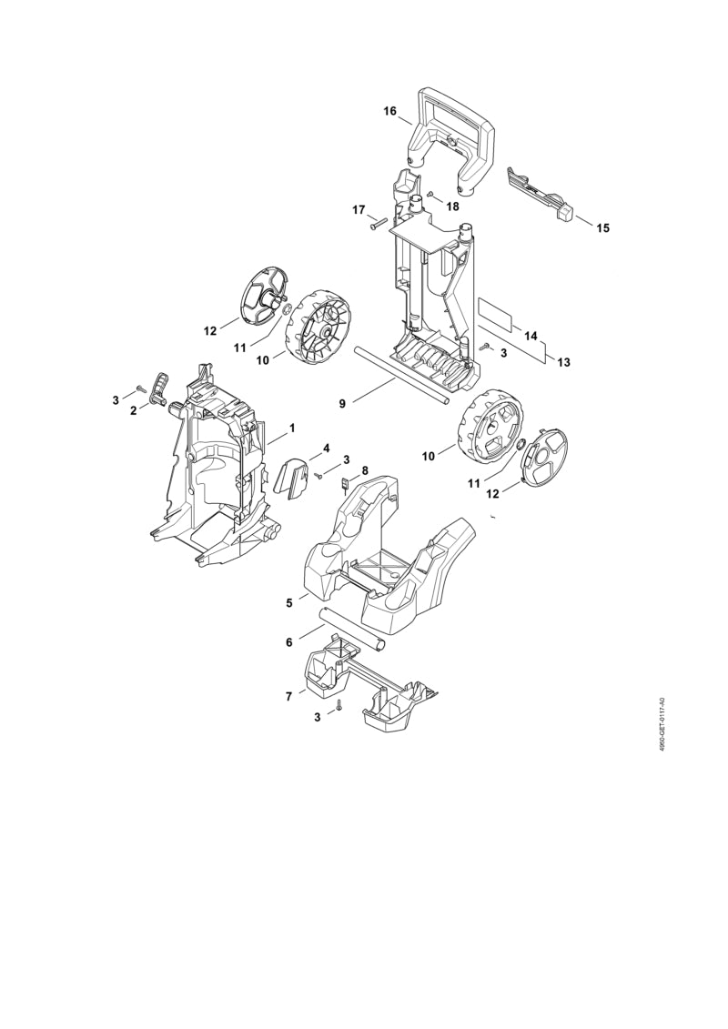 STIHL 4950-798-1703 Sokkel positie 5 technische tekening