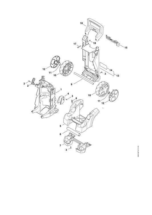 STIHL 4950-798-1703 Sokkel positie 5 technische tekening