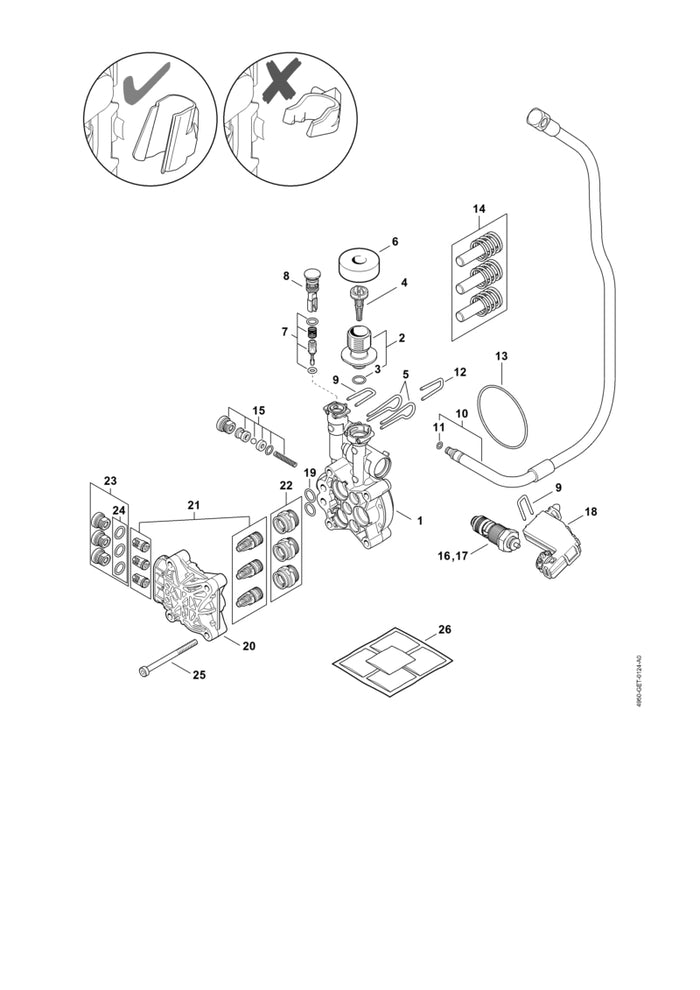 STIHL 4950-790-7100 Verbindingsstuk positie 2 technische tekening