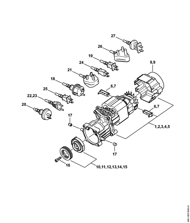 STIHL 4951-602-4301 Stootkussen positie 17 technische tekening