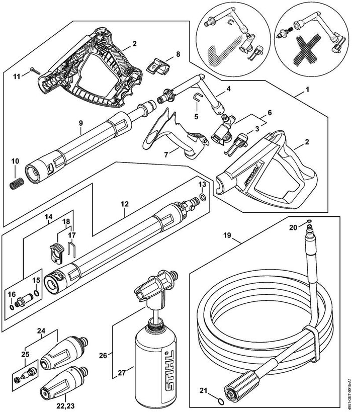 STIHL 4950-500-2201 Kniestuk positie 4 technische tekening