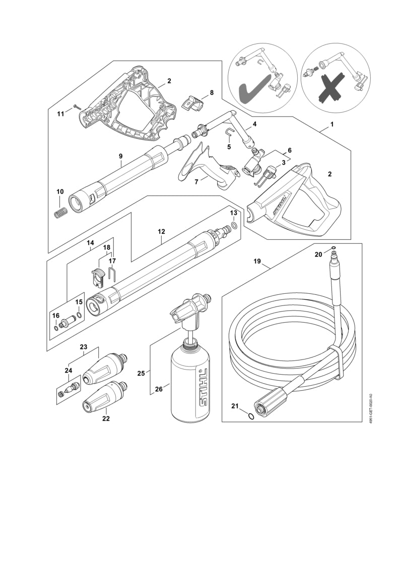 STIHL 4930-530-0100 Schuif positie 18 technische tekening