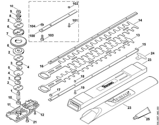 STIHL 6010-642-4000 glijring positie 4 technische tekening