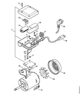 STIHL 5203-605-1000 Condensator 230 Vv positie 11 technische tekening