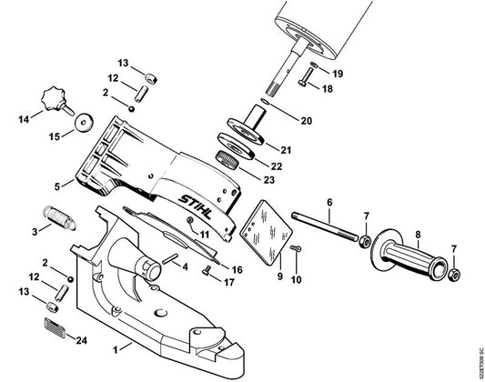 STIHL 5202-750-1701 Lagerblok positie 5 technische tekening
