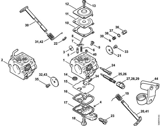 STIHL 1132-121-7800 Zeef positie 39 technische tekening