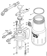 STIHL 4247-700-5600 Pomp positie -1 technische tekening