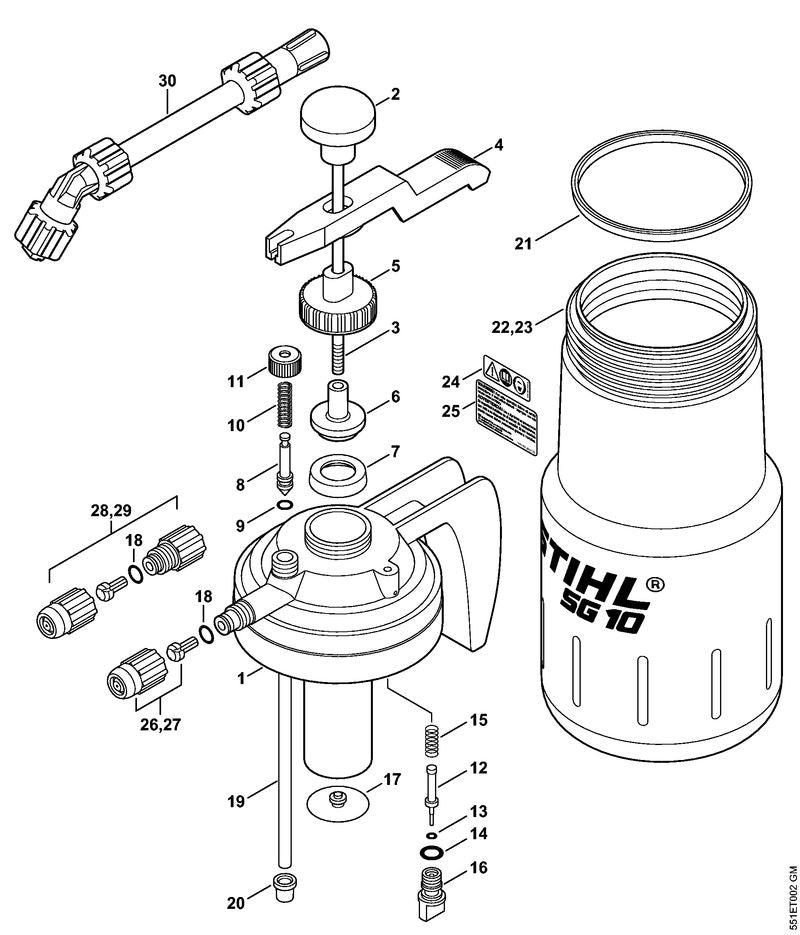 STIHL 4247-709-2002 Pakkingring positie 21 technische tekening