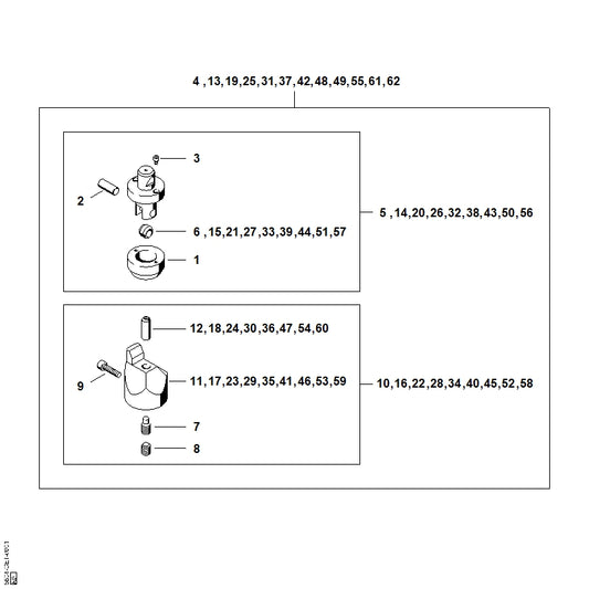 STIHL 5804-757-7701 Klinkstempel .325" positie 24 technische tekening