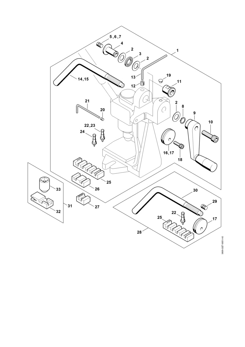 STIHL 5805-985-1600 Borgveer 1/2" positie 8 technische tekening