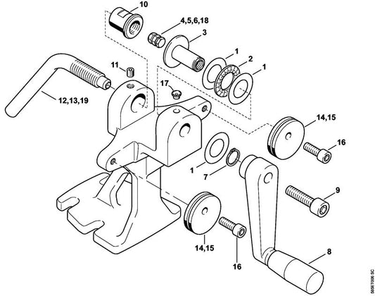 STIHL 5805-754-3801 Drukbout 3/8",.404",1/2"15 positie 13 technische tekening