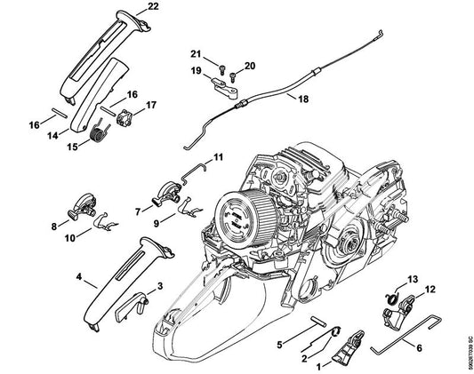 STIHL 1141-182-4500 Knieveer positie 13 technische tekening