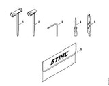 STIHL 1144-890-1400 Gereedschapsset positie -1 technische tekening