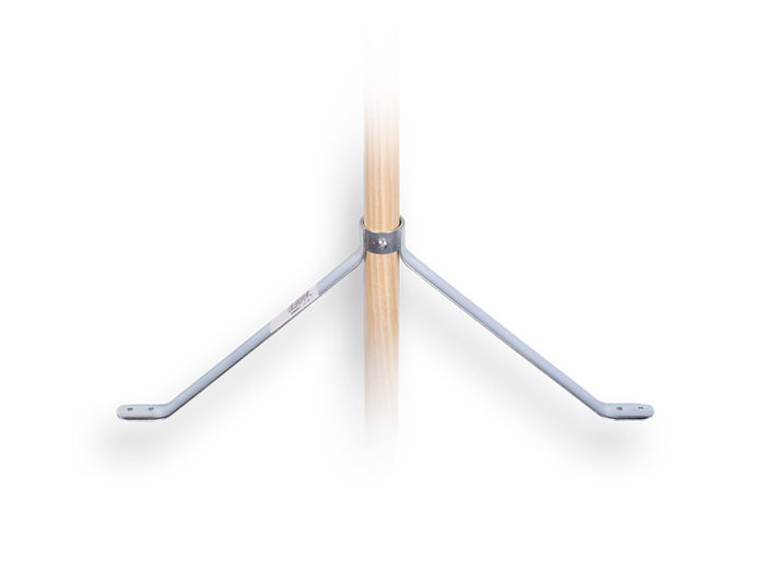 Solide Stokhouder 45 cm breed, 19 cm hoog, voor steel met diameter 28 mm