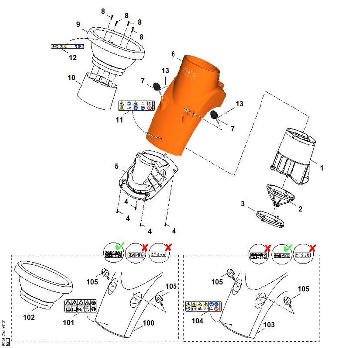 STIHL 6008-706-3100 isolatiebuis positie 10 technische tekening
